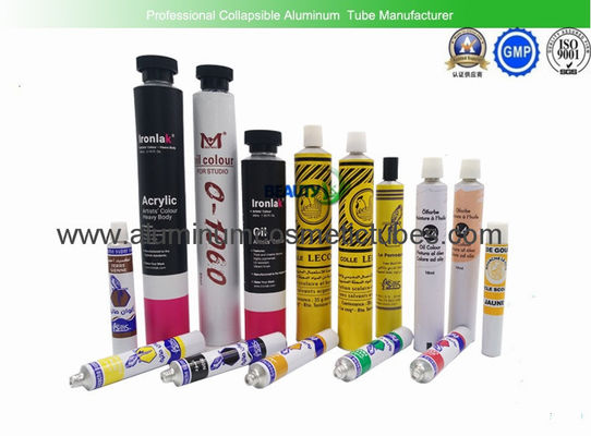 China 5ml - 200ml Volume Empty Aluminum Tubes , Pigment Packaging Aluminium Collapsible Tubes supplier